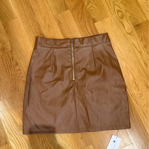 Chic Brown Mini Skirt - Picture 2 of 2